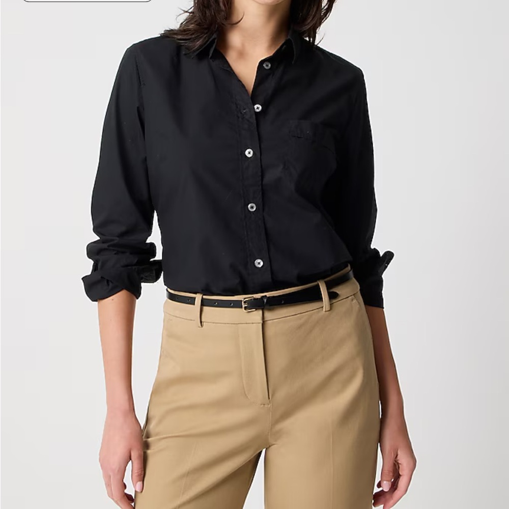 J. Crew Black Button-Up Shirt Curvy Size 4 NTW